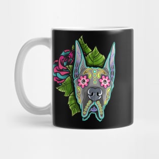 Great Dane - Cropped Ear Edition - Day of the Dead Sugar Skull Dog Mug